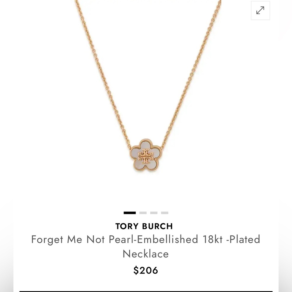 Tory Burch Kia Flower Pendant Necklace and Clover Earring’s NEW - Picture 15 of 15